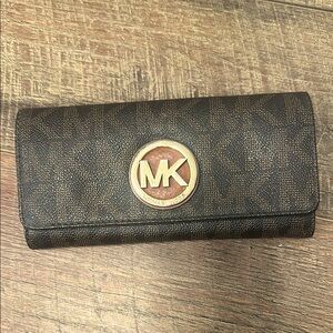 Michael Kors Brown Wallet with Gold Logo